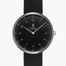 skoka-black-brushed-titanium-watches-1-no-date SKOKA Ti-01 Grade 5 titanium watch with black dial and brushed case