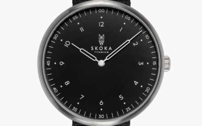 SKOKA Ti-01 Grade 5 titanium watch with black dial and brushed case