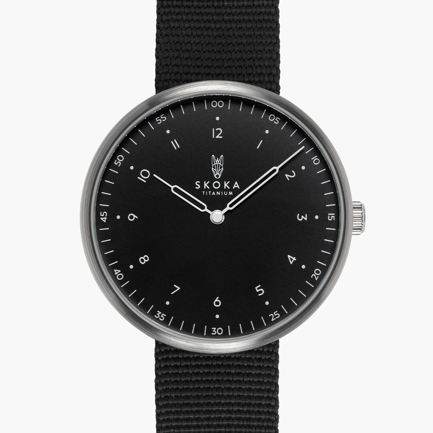 skoka-black-brushed-titanium-watches-1-no-date SKOKA Ti-01 Grade 5 titanium watch with black dial and brushed case
