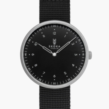 skoka-black-sanded-titanium-watches-1-no-date SKOKA Ti-01 titanium watch with black dial and sanded titanium case